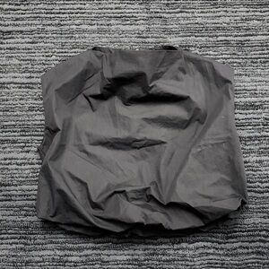 Minimalist Zara Size XS Black Cowl neck Sleeveless Poplin Cotton Bubble Hem Top